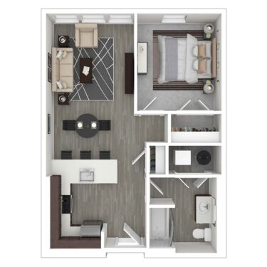 Rendering of the A1 floor plan